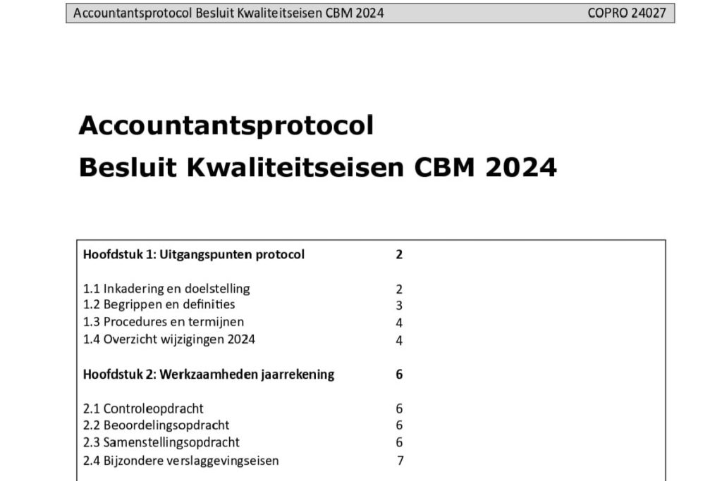 Kwaliteitstoetsing CBM Cipres Accountancy